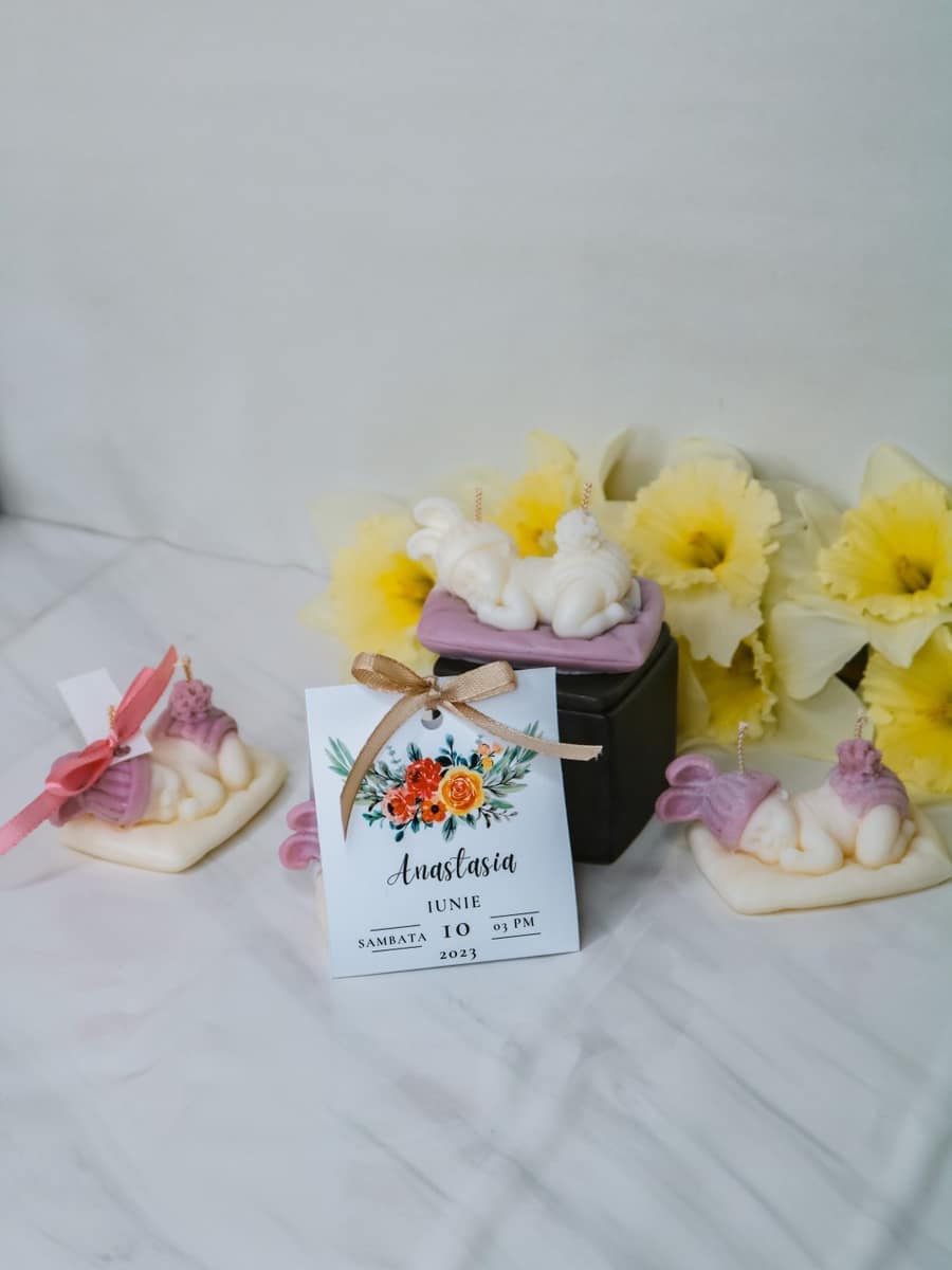 Marturii Botez lumanare BABY - cartonat & fundita - imagine 26